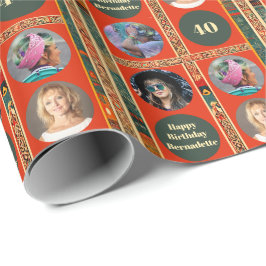 Papel De Presente Foto: Bold Ethnic Bohemian Burnt Orange Birnt Birt