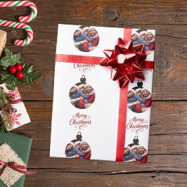 Papel De Presente Foto branca vermelha, fotografia divertida, Natal