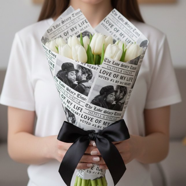 Papel De Presente Foto da História de Amor Personalizada |  (Criador carregado)