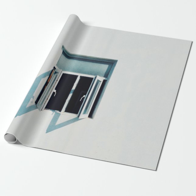 PAPEL DE PRESENTE FOTO DA JANELA DO PAINEL DE VIDRO BRANCO (Desenrolado)