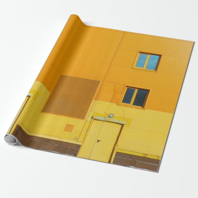 PAPEL DE PRESENTE FOTO DA PAREDE AMARELA E BRANCA PINTADA (Desenrolado)