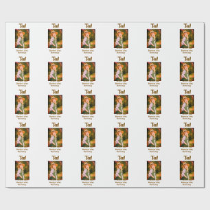 Papel De Presente foto de aniversário de 10 anos nome data simples m