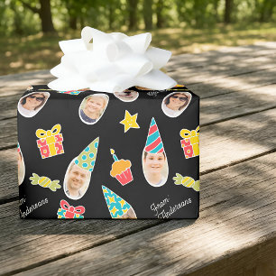 Papel De Presente Foto de aniversário engraçada e moderna