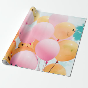 Papel De Presente Foto de baixo ângulo de balões cor-de-rosa e lar