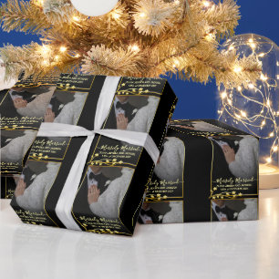 Papel De Presente Foto de Casamento de Natal das Estrelas da Noite D