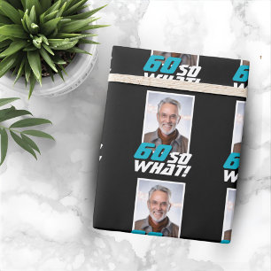 Papel De Presente Foto de Citação Engraçada de 60 e Tal Aniversário 