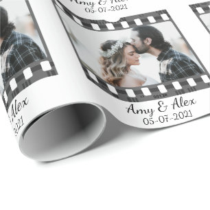 Papel De Presente Foto de filme com fita personalizada modelo de fot