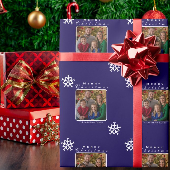 Papel De Presente Foto de Floco de Neve do Avião de Natal Muito Engr (Criador carregado)