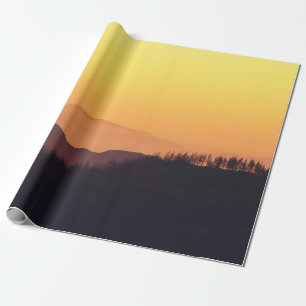 PAPEL DE PRESENTE FOTO DE FLORESTA EM PAISAGEM DURANTE A HORA DE OUR