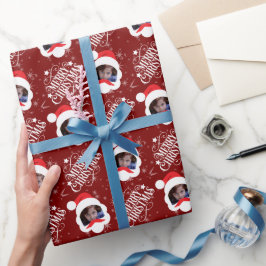 Papel De Presente Foto de Natal Merry Personalizada