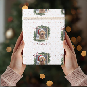 Papel De Presente Foto de Natal Personalizada do Animal de Estimação