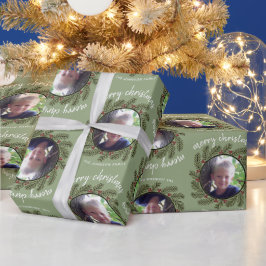 Papel De Presente Foto de Natal Whimsical - Caligrafia - Ramificaçõe