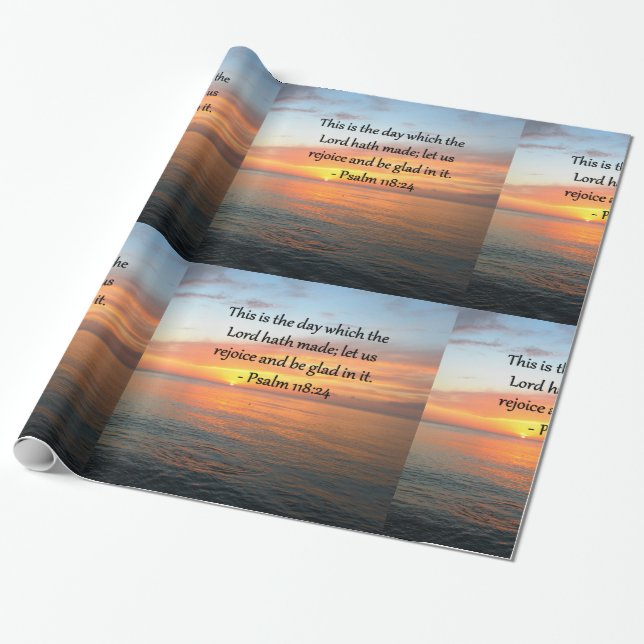 PAPEL DE PRESENTE FOTO DE SUNRISE DE ABANDONO PSALM 118:24 (Desenrolado)