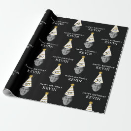 Papel De Presente Foto Divertida de Rosto Personalizado Feliz Aniver
