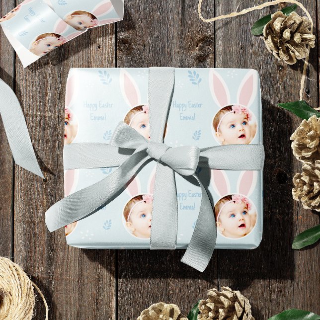 Papel De Presente Foto do felz pascoa Kid com Ouvidos Coelhinhos (Criador carregado)