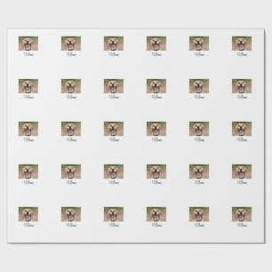 Papel De Presente Foto do gato-do-cão adicionar nome de animal cu pe