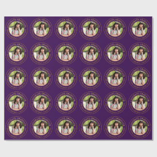 Papel De Presente Foto do Partido do Formando de Tipografia Dourada 