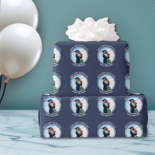 Papel De Presente Foto e texto personalizados do primeiro pai feliz