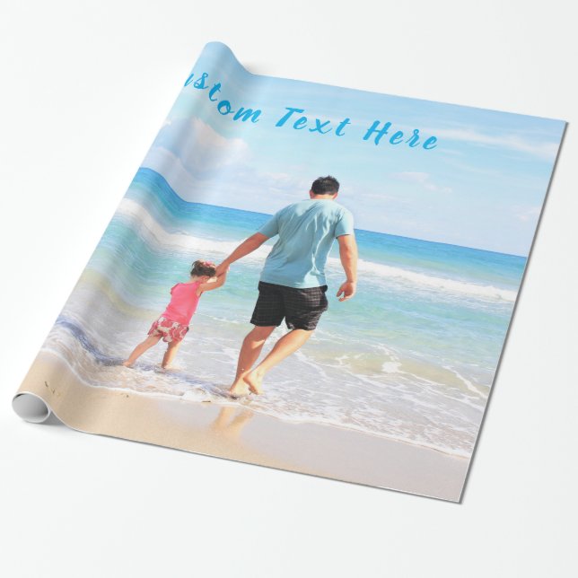 Papel De Presente Foto e texto personalizados - seu próprio Design - (Desenrolado)