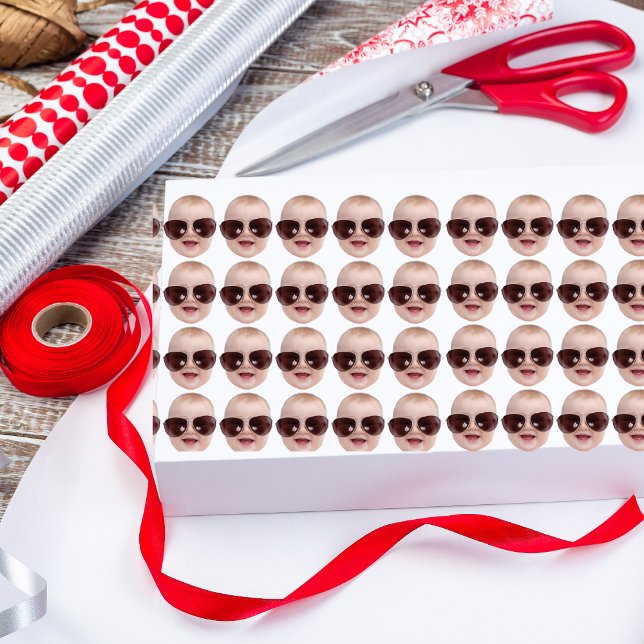 Papel De Presente Foto Engraçada Personalizada Aniversário e Novidad (Criador carregado)