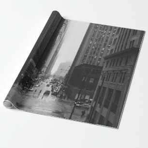PAPEL DE PRESENTE FOTO GRAYSCALE DA RUA CIDADE