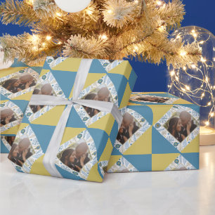 Papel De Presente Foto Moderna Personalizada de Natal