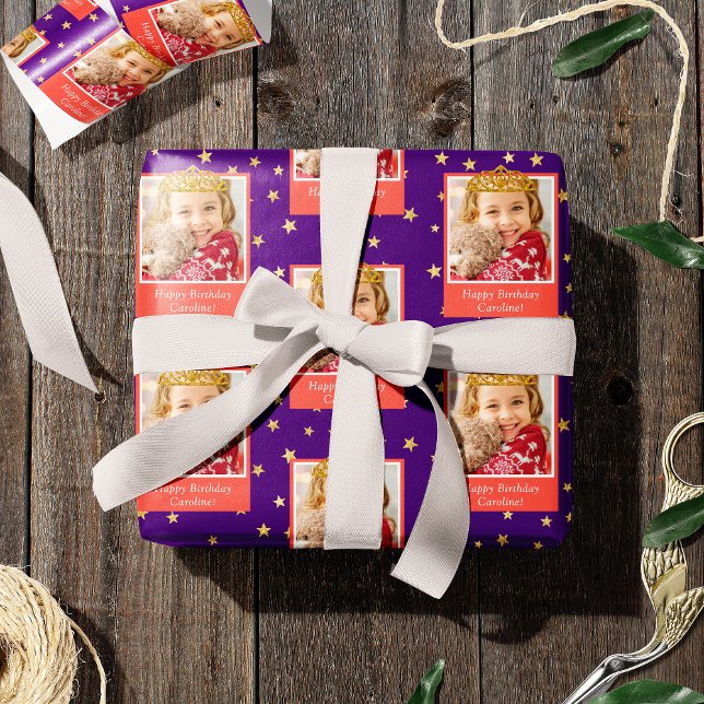 Papel De Presente Foto para Crianças Personalizadas Feliz Aniversári (Criador carregado)