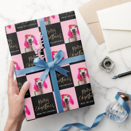 Papel De Presente Foto personalizada Cachorro Pet Feliz Natal