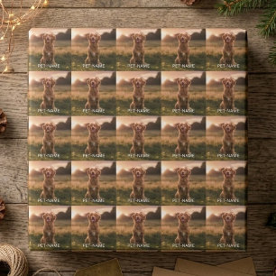 Papel De Presente Foto Personalizada Com O Nome Do Seu Cachorro