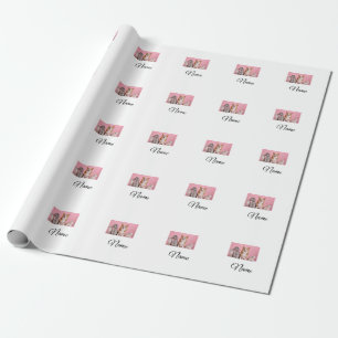 Papel De Presente Foto personalizada de animal colorido simples adic