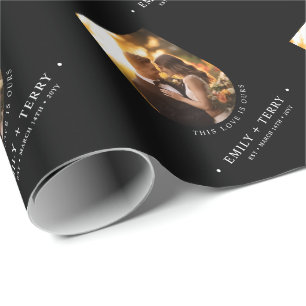 Papel De Presente Foto personalizada de casamento de noivas e noivos