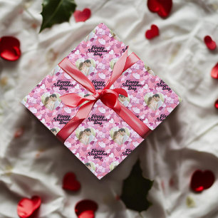 Papel De Presente Foto Personalizada De Corações De Coleta