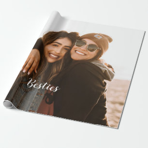 Papel De Presente Foto Personalizada de Melhores Besties para Amigos