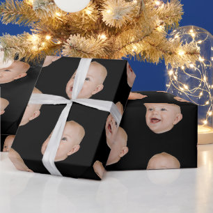 Papel De Presente Foto Personalizada de Rosto Aniversário de 30 ou 4