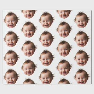 Papel De Presente Foto personalizada de rosto de bebê bonitinho Foto