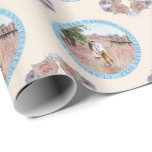 Papel De Presente Foto personalizada do 4.º aniversário de casamento<br><div class="desc">Se você está procurando por rosas e peônias que o enquadram lindas fotos e modelos para o seu embrulho de 4 anos, do que você veio ao lugar certo. Sua foto pessoal com medalhão de fontes cercando-a e rosas e peonias enquadrando os cantos. Que surpresa adorável encontrar esperando por ela....</div>