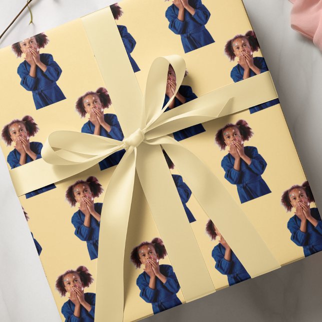 Papel De Presente Foto personalizada do Aniversário de criança | Div (Criador carregado)