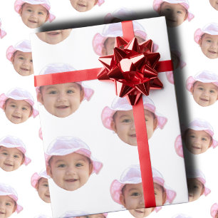 Papel De Presente Foto personalizada do bebê, rosto do bebê