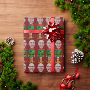 Papel De Presente Foto Personalizada Elf Personalizada Face Natal