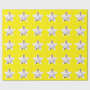 Papel De Presente Foto personalizada em um padrão de forma estelar