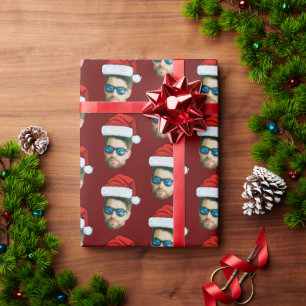 Papel De Presente Foto personalizada engraçada Foto do Papai Noel Há