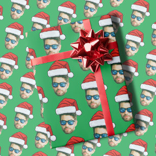 Papel De Presente Foto personalizada engraçada Foto do Papai Noel Há
