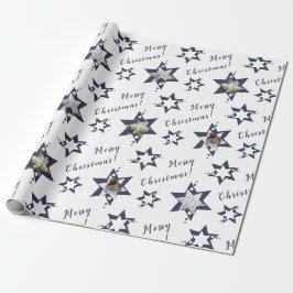 Papel De Presente Foto Personalizada Stary Feliz Natal Roxo