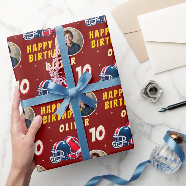 Papel De Presente Fotografia de aniversário de desenho animado de ca (Presentear)