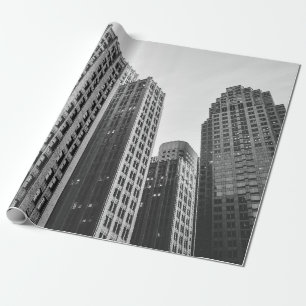 PAPEL DE PRESENTE FOTOGRAFIA DE GRAYSCALE BAIXA DO EDIFÍCIO DE ALTO