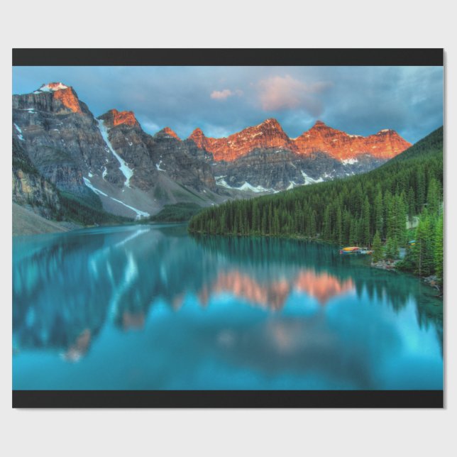 Papel De Presente Fotografia de paisagem Cena Montanha e Lago (Aberto)