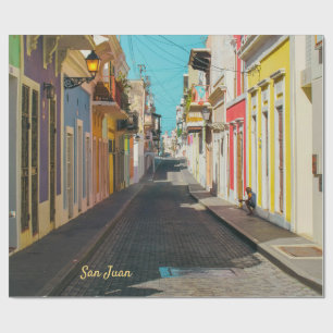 Papel De Presente Fotografia de Rua Empedrada do Velho San Juan