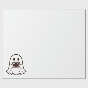 Papel De Presente Fotógrafo Fantasma de Halloween Fofo