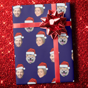 Papel De Presente Fotos do Santa Hat Engraçado Personalizado