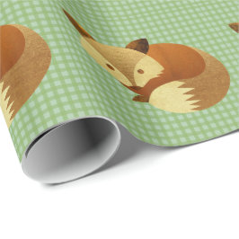 Papel De Presente Fox bonito do outono
